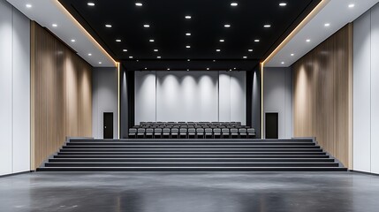 Obraz premium Modern Auditorium 3D Render: Sleek Design & Spacious Interior AI Generated