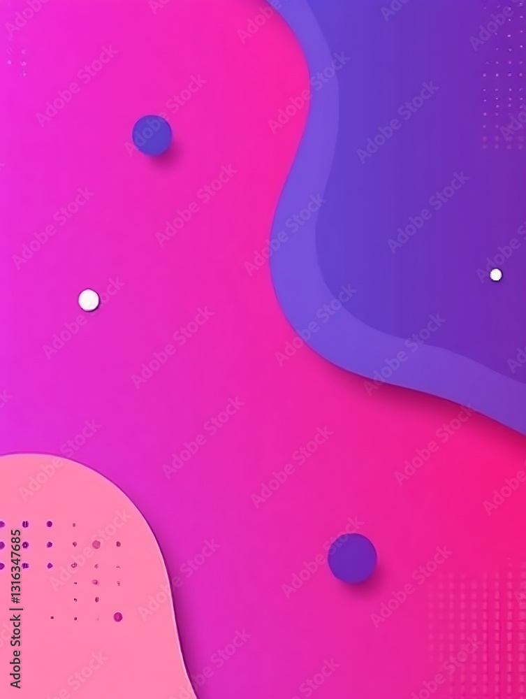 Poster trendy vibrant colors background with smooth shapes and halftone patterns