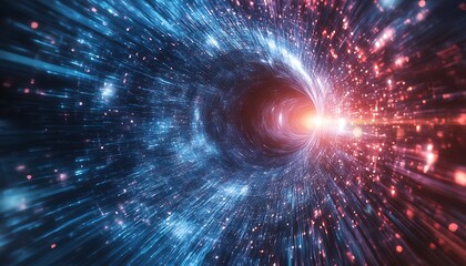 Naklejka premium Cosmic Vortex Tunnel Hyperspace Flight