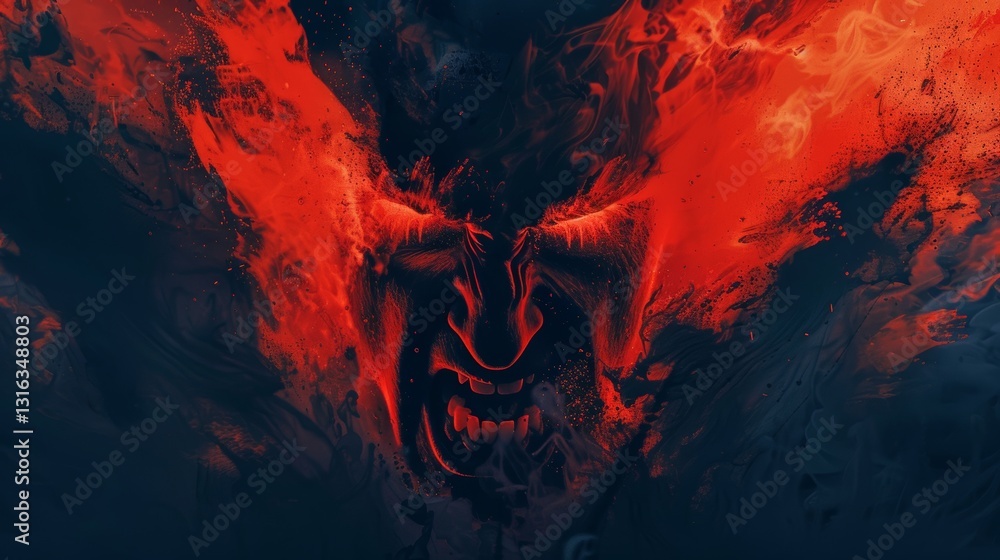 Aufkleber minimalistic abstract illustration of anger relief with clean lines and simple shapes in a calm atmo