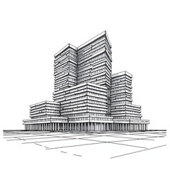 sketch of building