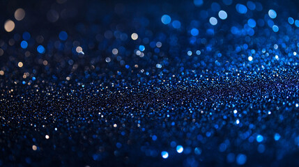Abstract blue glitter sparkle background texture image dark shiny night bokeh magic photo style