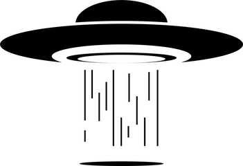 Monochrome UFO ship vector illustration
