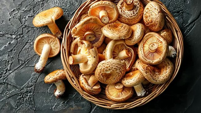 Golden Mushrooms in a Basket: A Harvest of Autumn Delights
