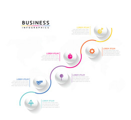 Fototapeta premium Vector business Presentation Connecting Steps Infographic Template