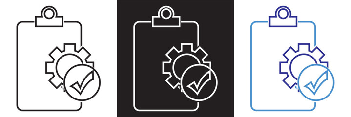 Best practices icon. Containing workflow, guidelines, performance, standards, improvement, protocols etc. Isolated on white, and black background. Vector illustration. EPS 10