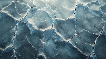 Obraz premium Cracks and frozen forms create a beautiful abstract icy surface