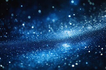 Fototapeta premium Starry night glitter background with silver shimmer and deep gradient