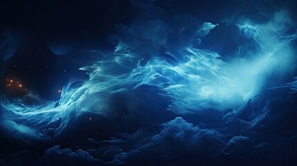 Mystical Celestial Landscape: Ethereal Clouds and Glowing Nebulae