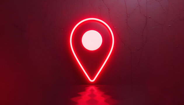 red pointer on a map