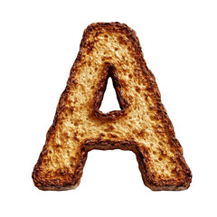 Artistic display bread-inspired letter 'a' in the kitchen