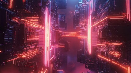 Fototapeta premium Futuristic energy wave device emitting glowing blue oscillating patterns, set in a high-tech laboratory environment with intricate machinery and advanced technology suggesting innovative scientific ex