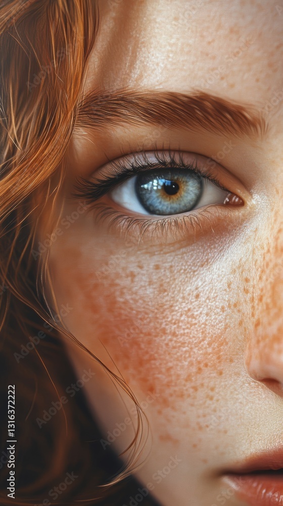 Poster rectangular image with human skin textures and subtle tones