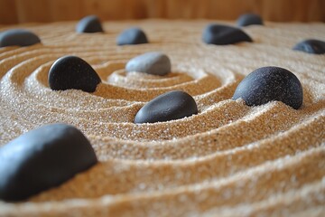 Zen Garden: Stones and Sand, a Symbol of Peace and Serenity