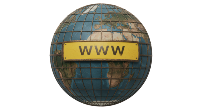 Isolated Globe with WWW Label