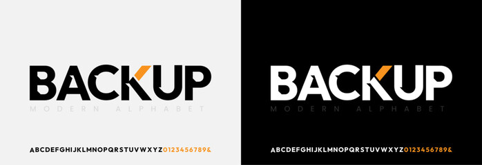 BackupModern Bold Font. Sans Serif Font. Regular Italic Uppercase Lowercase Typography urban style alphabet fonts for fashion, sport, technology, digital, movie, logo design, vector illustration