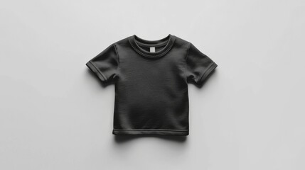 Black Short Sleeve T-Shirt on White Background