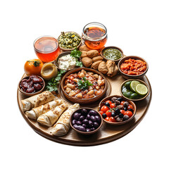 Assorted Turkish Delicacies Isolated on Transparent Background