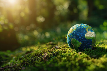 Greeting card with holiday composition for world environment day, abstract vivid composition consists of fictional unreal fantastic vision on background