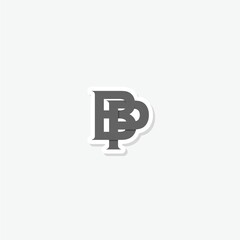 BP logo sticker isolated on gray background