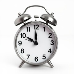 Classic alarm clock on white background