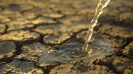 A close-up of a leaking water pipe in a dry area, with a small trickle of water against a solid background.