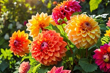 Flowers dahlia spring plants.