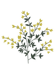 Floral Motif, illustration vector art isolated on white background.