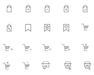 Shopping icon set. Outline shopping icon collection. Editable stroke. Vector illustration.  