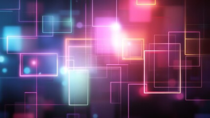 Fototapeta premium Abstract design with glowing rectangles and soft colors