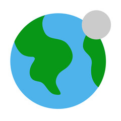 earth moon flat style