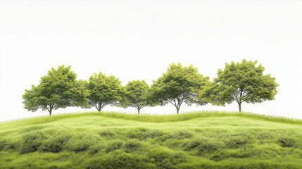 Obraz premium Serene Green Hills and Trees Landscape