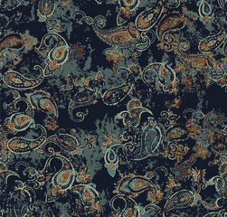 paisley vector seamless pattern in vintage background. ethnic pattern. digital motif background. abstract seamless ethnic pattern of paisley. vector background.