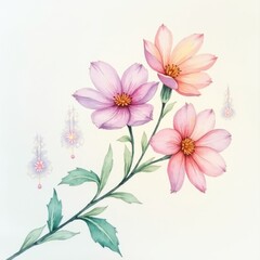 Floral background with flowers, flower, floral, vector, nature, pattern, leaf, design, illustration, summer, spring, art, plant, decoration, pink, wallpaper, flowers, blossom, bouquet, card, seamless,