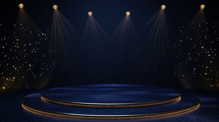 Luxury Blue Podium Stage Design
