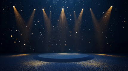 Elegant Stage Podium with Golden Spotlight