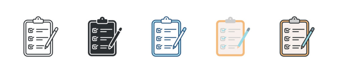 Assessment Icon Set Multiple Style Collection
