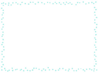 手描きのかわいいミントグリーンのランダムドットフレーム
