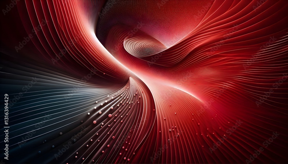 Poster modern abstract background with rich red hues and sleek curved patterns