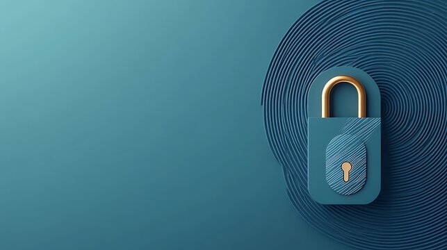 Elegant Teal Padlock: 3D Render of Digital Security Concept AI Generated