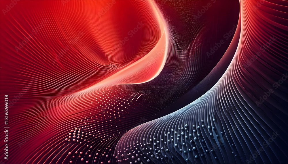 Poster vibrant red abstract background with fluid motion and high-tech aesthetics