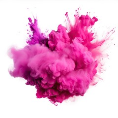 Vibrant Pink Ink Explosion Against White Background
