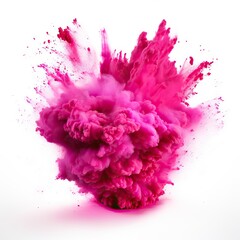 Vibrant Pink Explosion of Colorful Ink or Paint