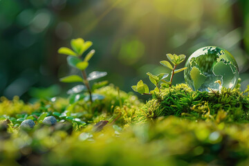 Greeting card with holiday composition for world environment day, abstract vivid composition consists of fictional unreal fantastic vision on background