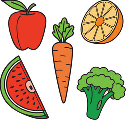 set of vegetables vector