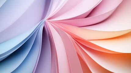 Fototapeta premium Gradient pastel folds and angular layering create a sophisticated, modern aesthetic.