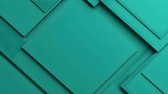 Abstract Teal Background with Layered Geometric Shapes and Textures