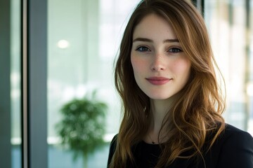 Portrait of a young business woman in an office