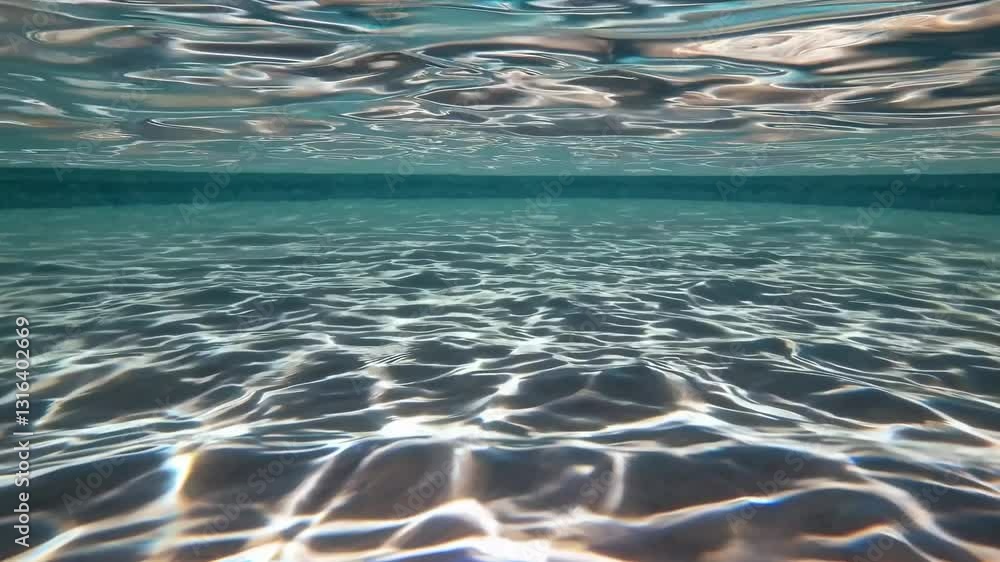 Poster video captures serene underwater scene with gentle ripples and light reflections, creating a tranqui