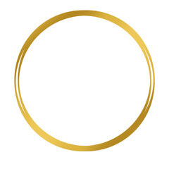 Gold circle frame.	
